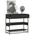 vidaXL Stolik konsolowy, czarny, 90x35x80 cm, materiał drewnopochodny