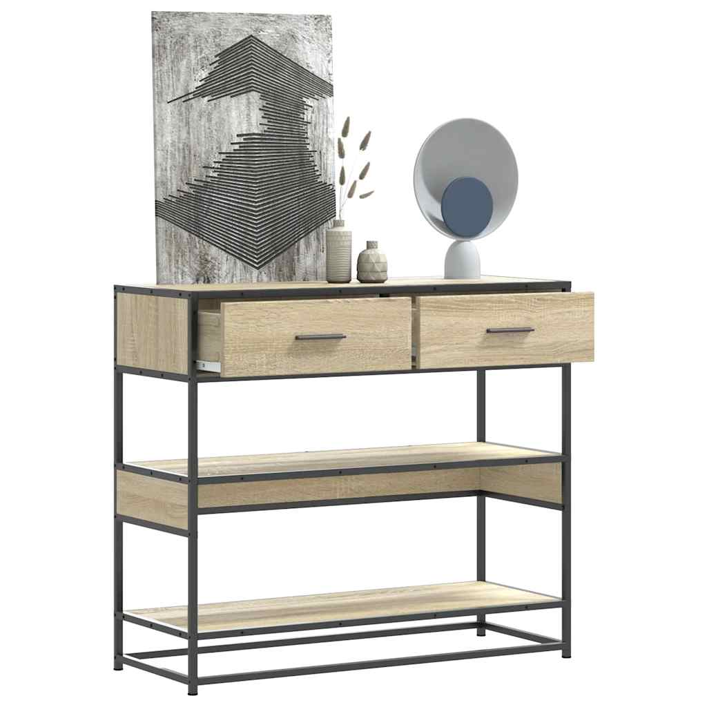 vidaXL Stolik konsolowy, dąb sonoma, 90x35x80 cm