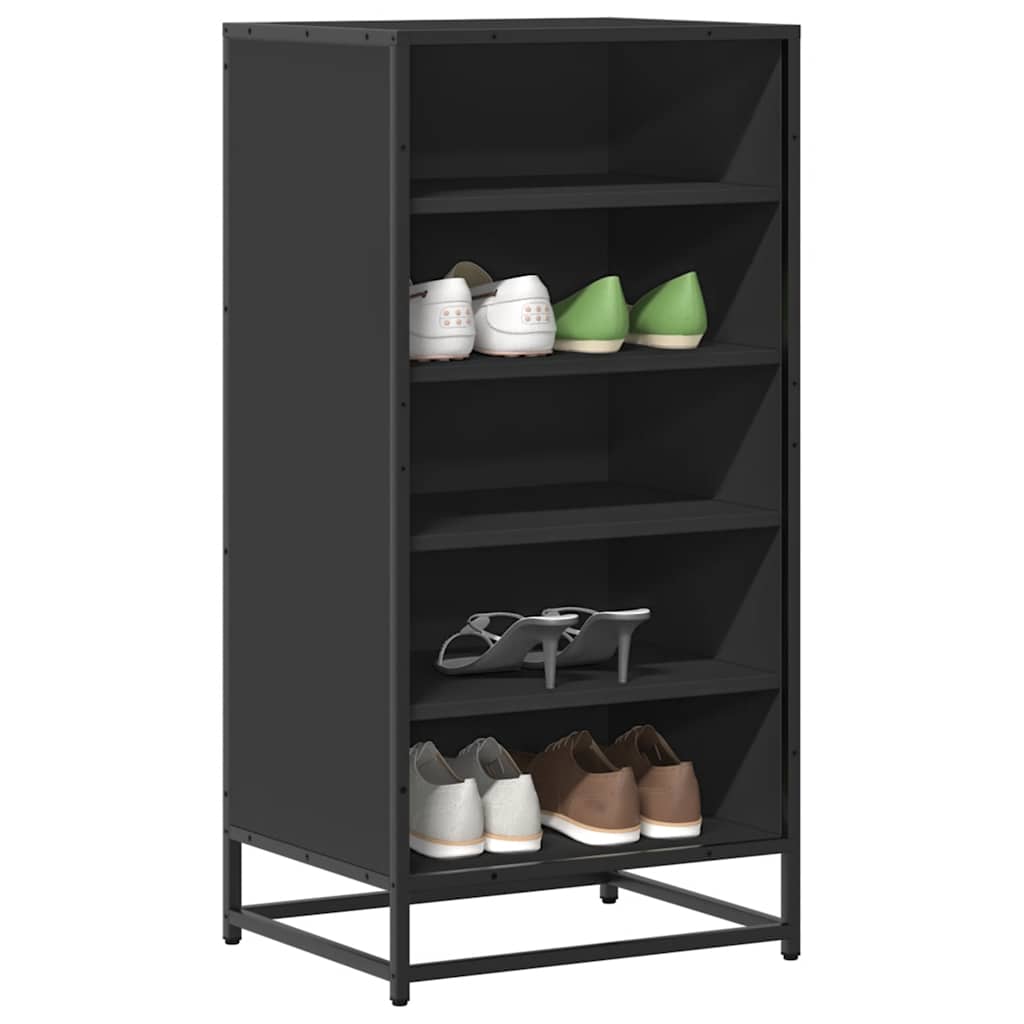 vidaXL Stojak na buty, czarny, 48x38x97,5 cm, materiał drewnopochodny