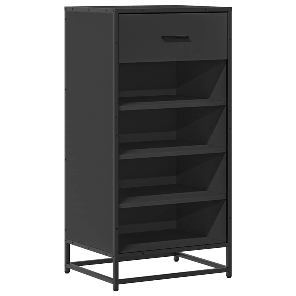 vidaXL Stojak na buty, czarny, 48x38x97,5 cm, materiał drewnopochodny