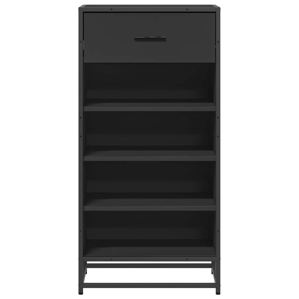 vidaXL Stojak na buty, czarny, 48x38x97,5 cm, materiał drewnopochodny