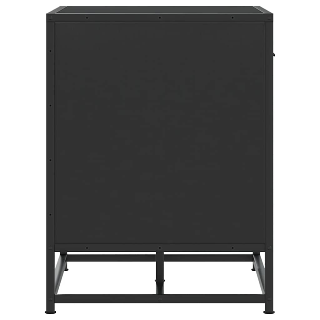 vidaXL Ławka na buty Czarna 60x40x53,5 cm Drewno i metal