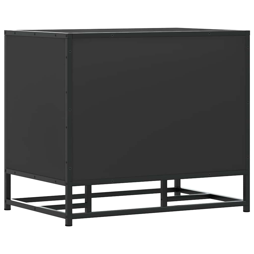 vidaXL Ławka na buty Czarna 60x40x53,5 cm Drewno i metal