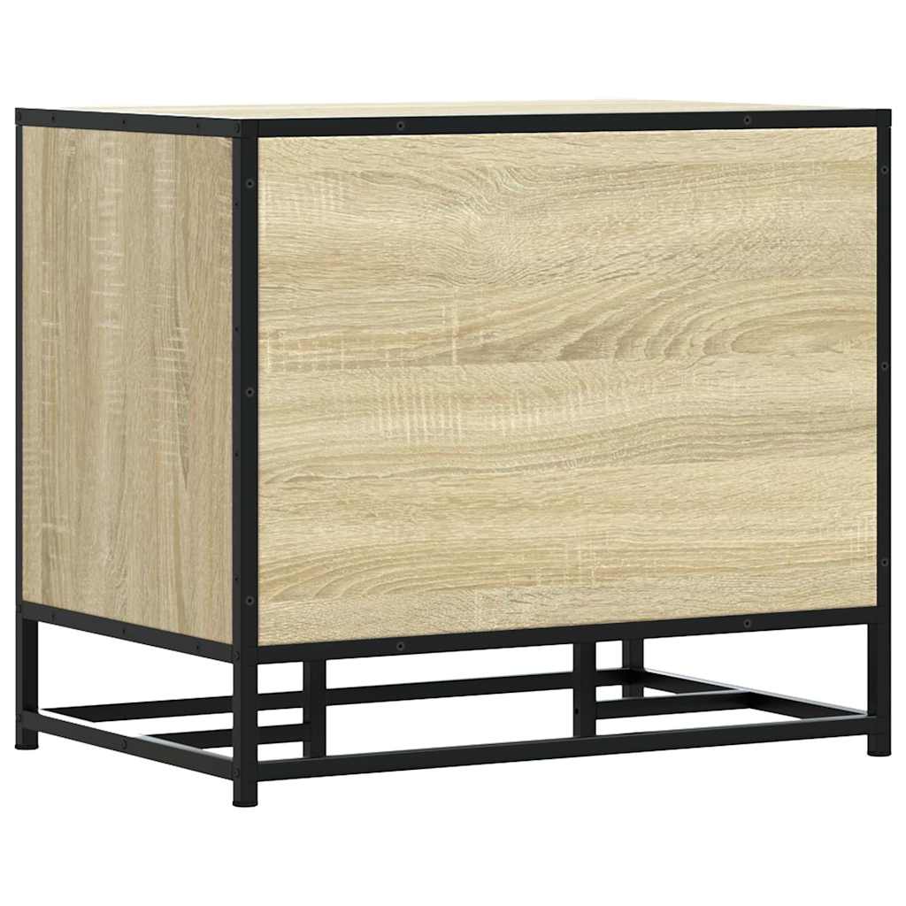 vidaXL Ławka na buty Sonoma Oak 60x40x53,5 cm Drewno klejone i metal