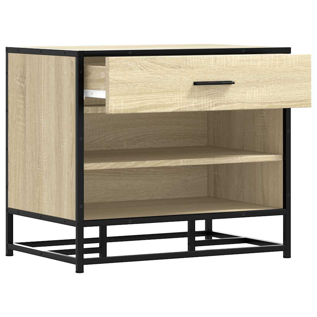 vidaXL Ławka na buty Sonoma Oak 60x40x53,5 cm Drewno klejone i metal
