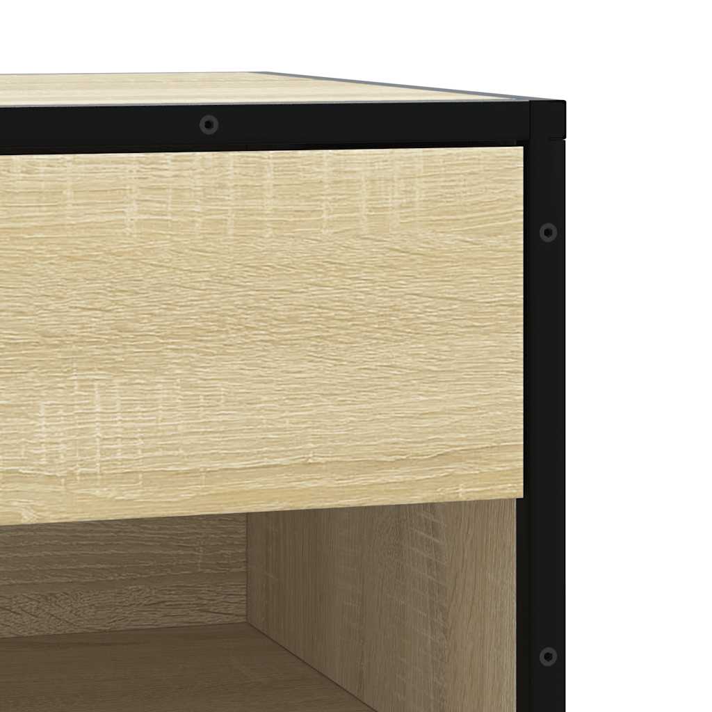 vidaXL Ławka na buty Sonoma Oak 60x40x53,5 cm Drewno klejone i metal