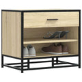 vidaXL Ławka na buty Sonoma Oak 60x40x53,5 cm Drewno klejone i metal