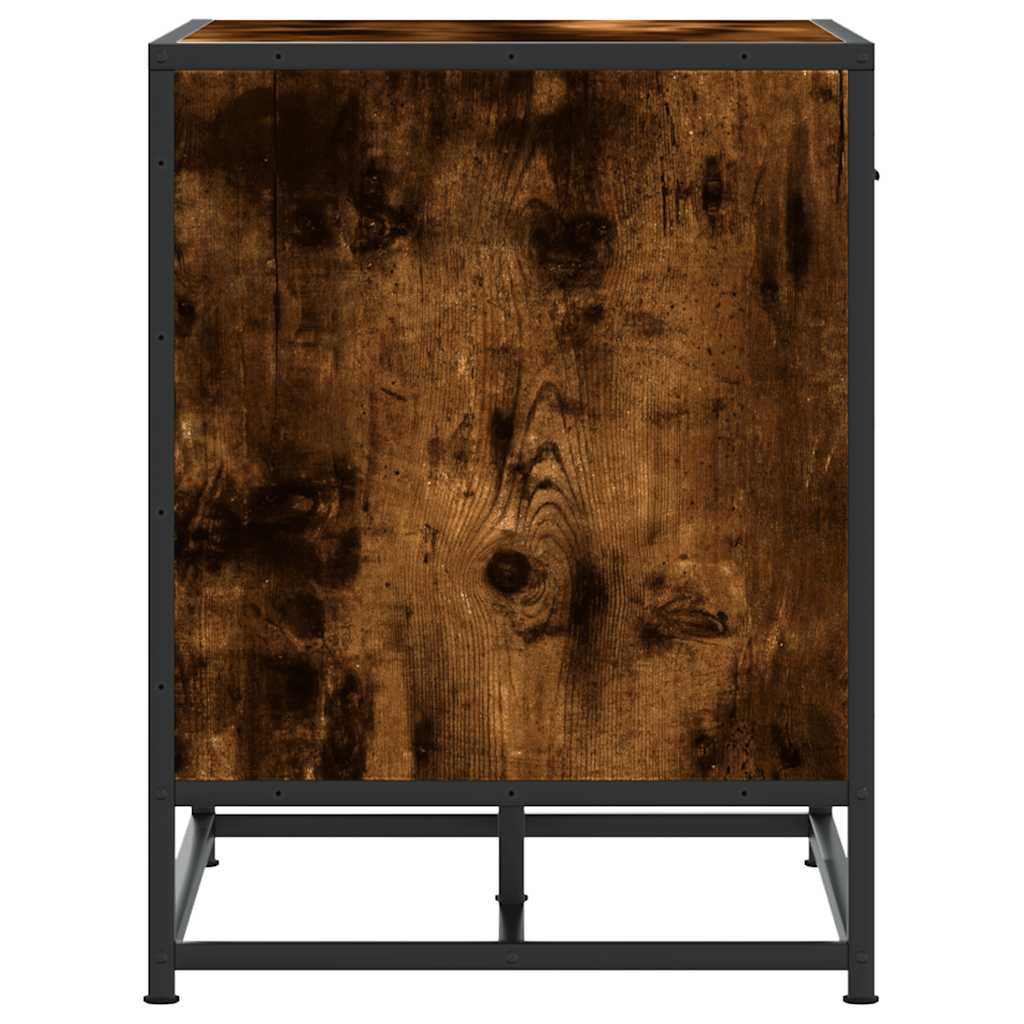 vidaXL Ławka na buty Dąb wędzony 60x40x53,5 cm Drewno klejone i metal