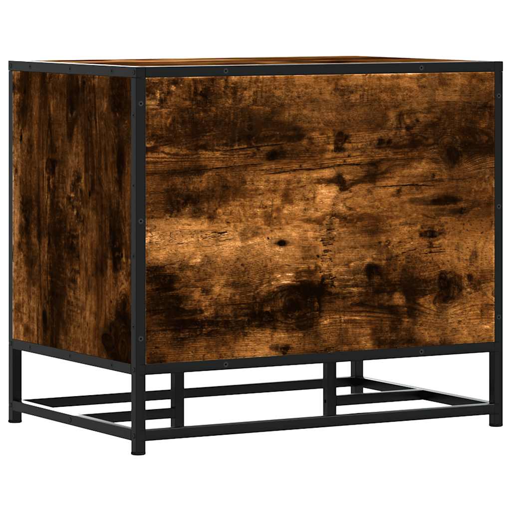 vidaXL Ławka na buty Dąb wędzony 60x40x53,5 cm Drewno klejone i metal