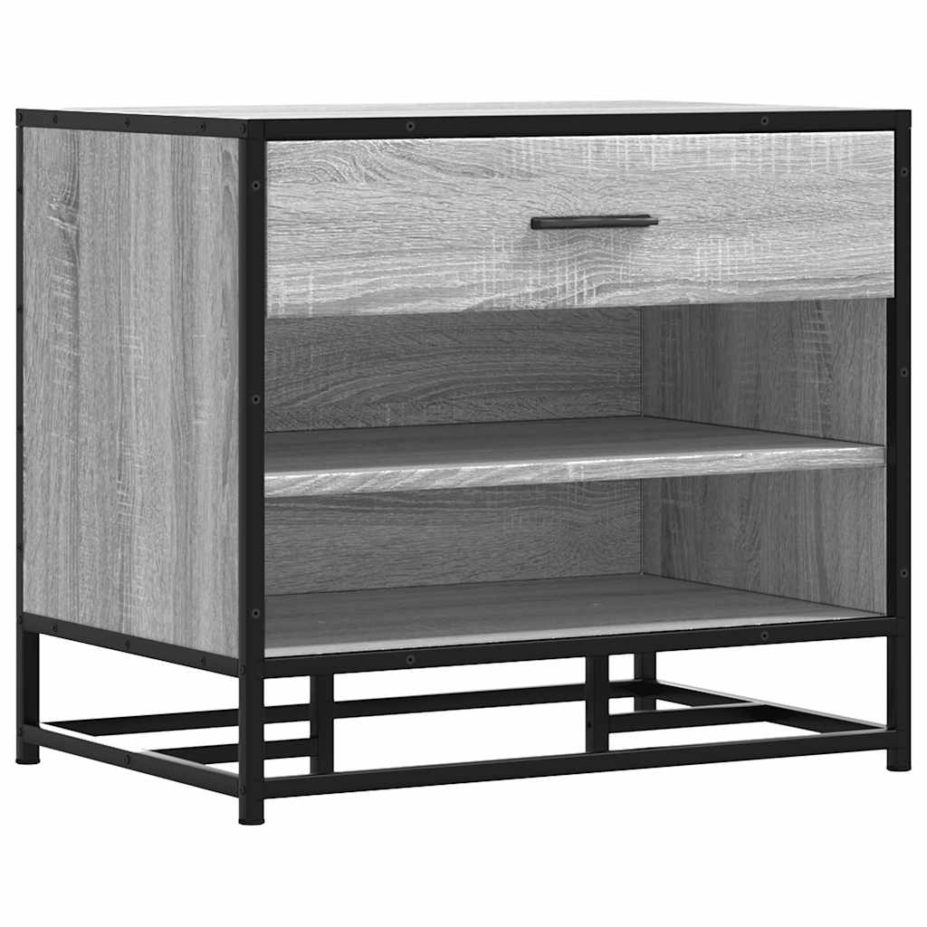 vidaXL Ławka na buty Szara Sonoma 60x40x53,5 cm Drewno i metal