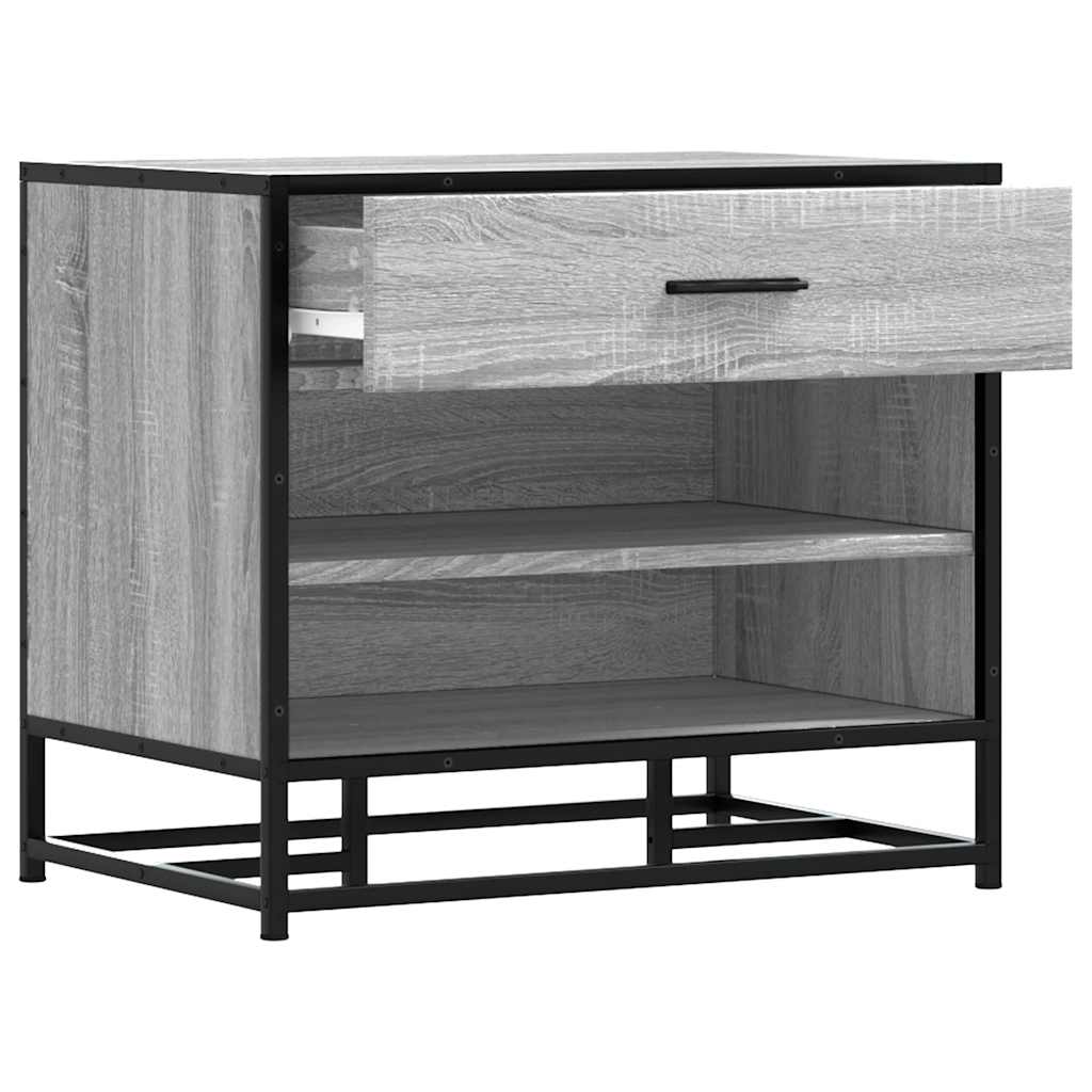 vidaXL Ławka na buty Szara Sonoma 60x40x53,5 cm Drewno i metal