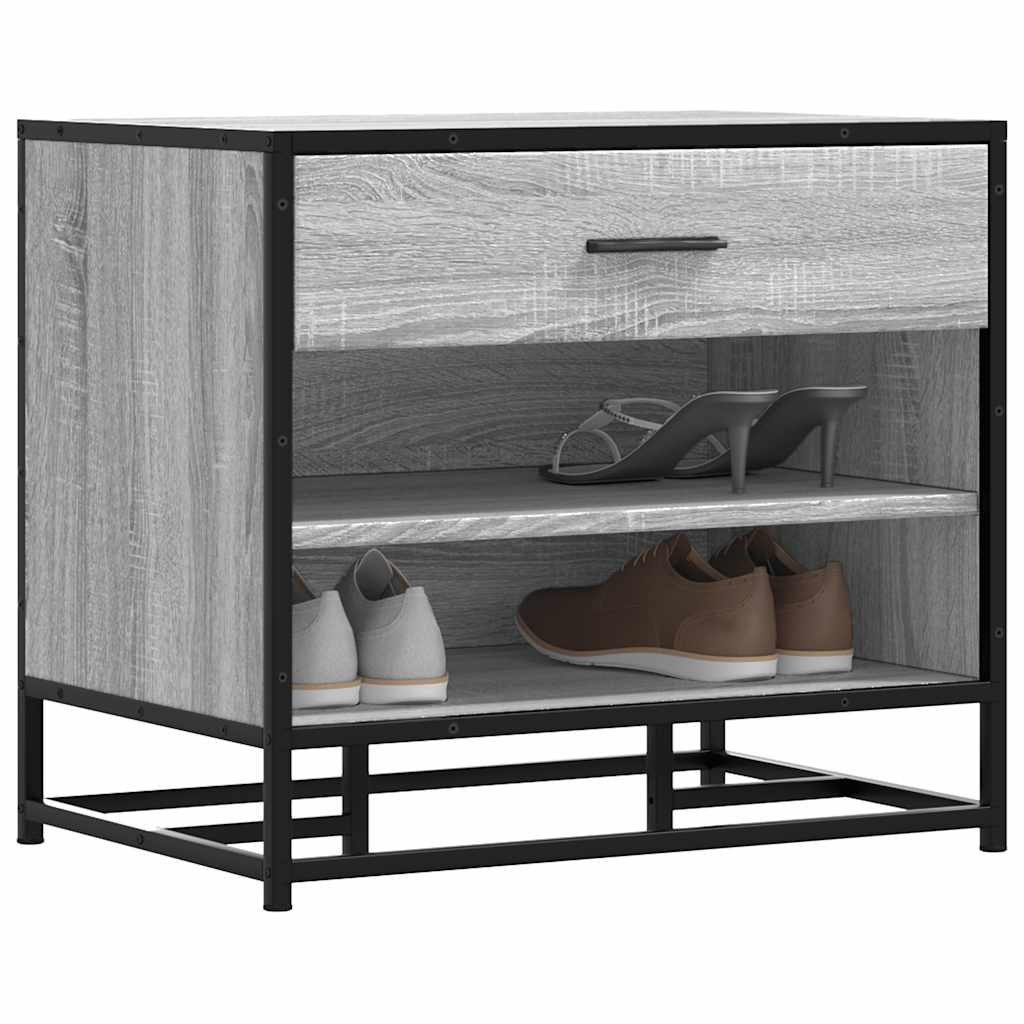 vidaXL Ławka na buty Szara Sonoma 60x40x53,5 cm Drewno i metal