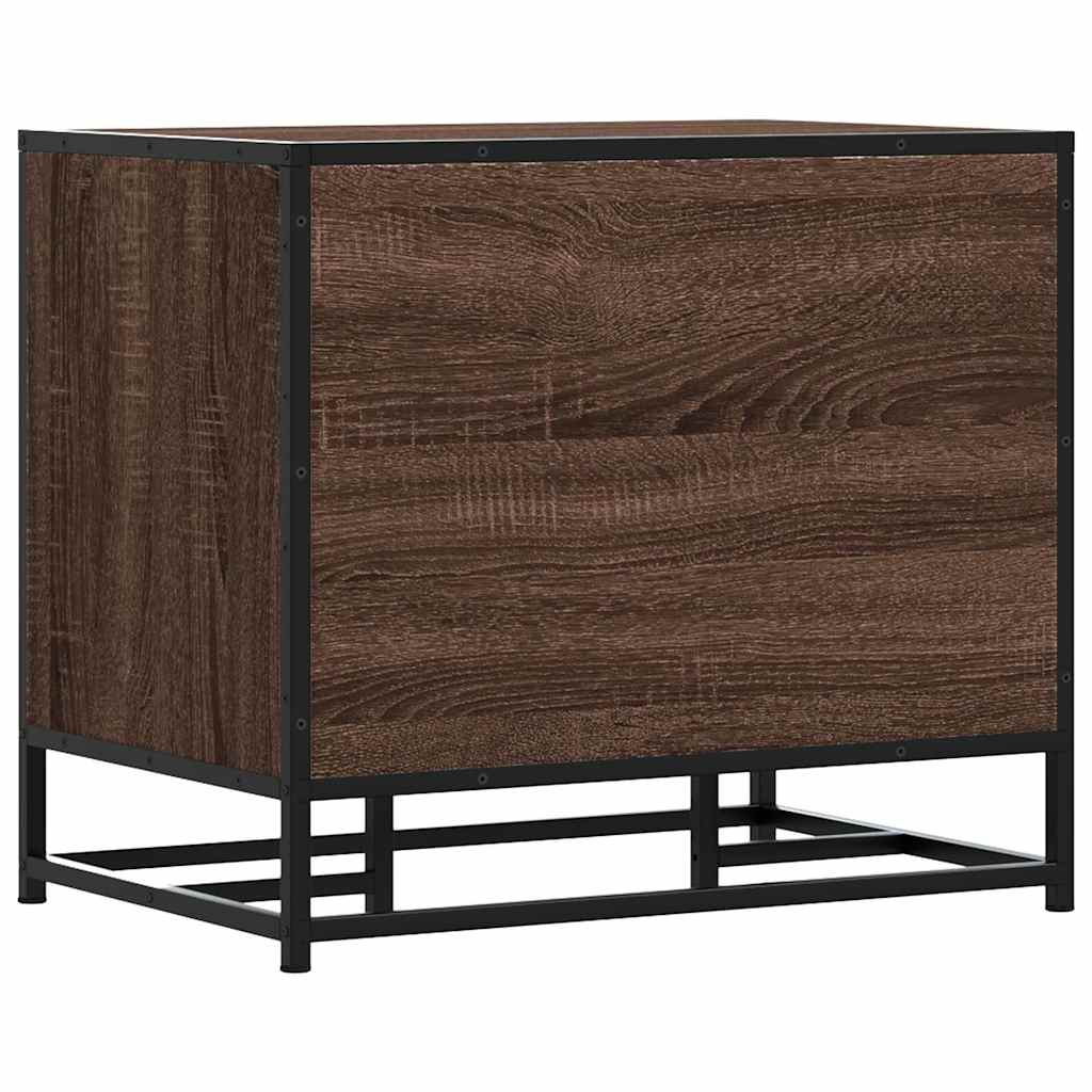 vidaXL Ławka na buty Brązowy Dąb 60x40x53,5 cm Drewno i metal