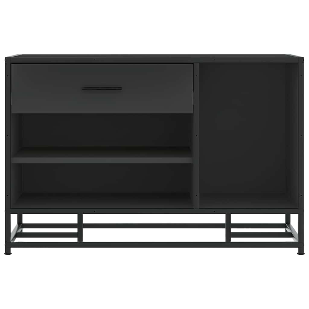 vidaXL Ławka na buty Czarna 80x40x53,5 cm Drewno i metal