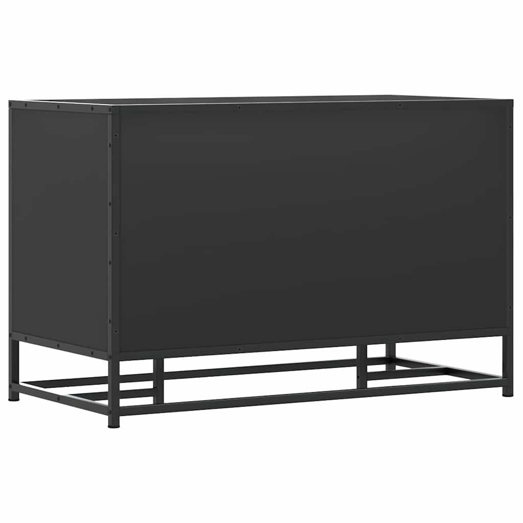 vidaXL Ławka na buty Czarna 80x40x53,5 cm Drewno i metal