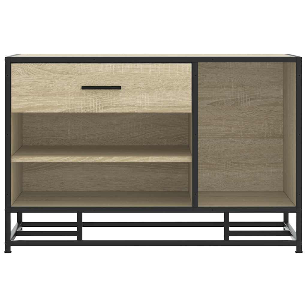 vidaXL Ławka na buty Sonoma Oak 80x40x53,5 cm Drewno klejone i metal