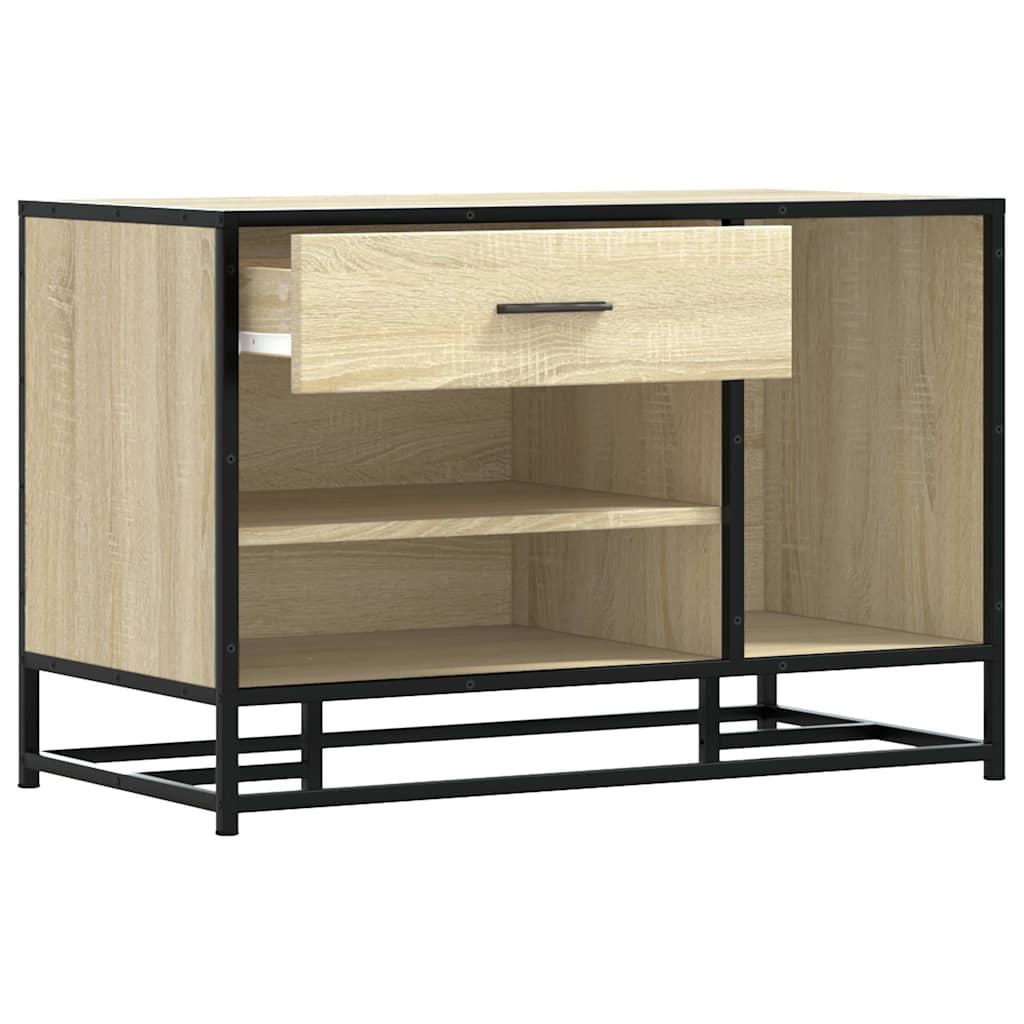 vidaXL Ławka na buty Sonoma Oak 80x40x53,5 cm Drewno klejone i metal