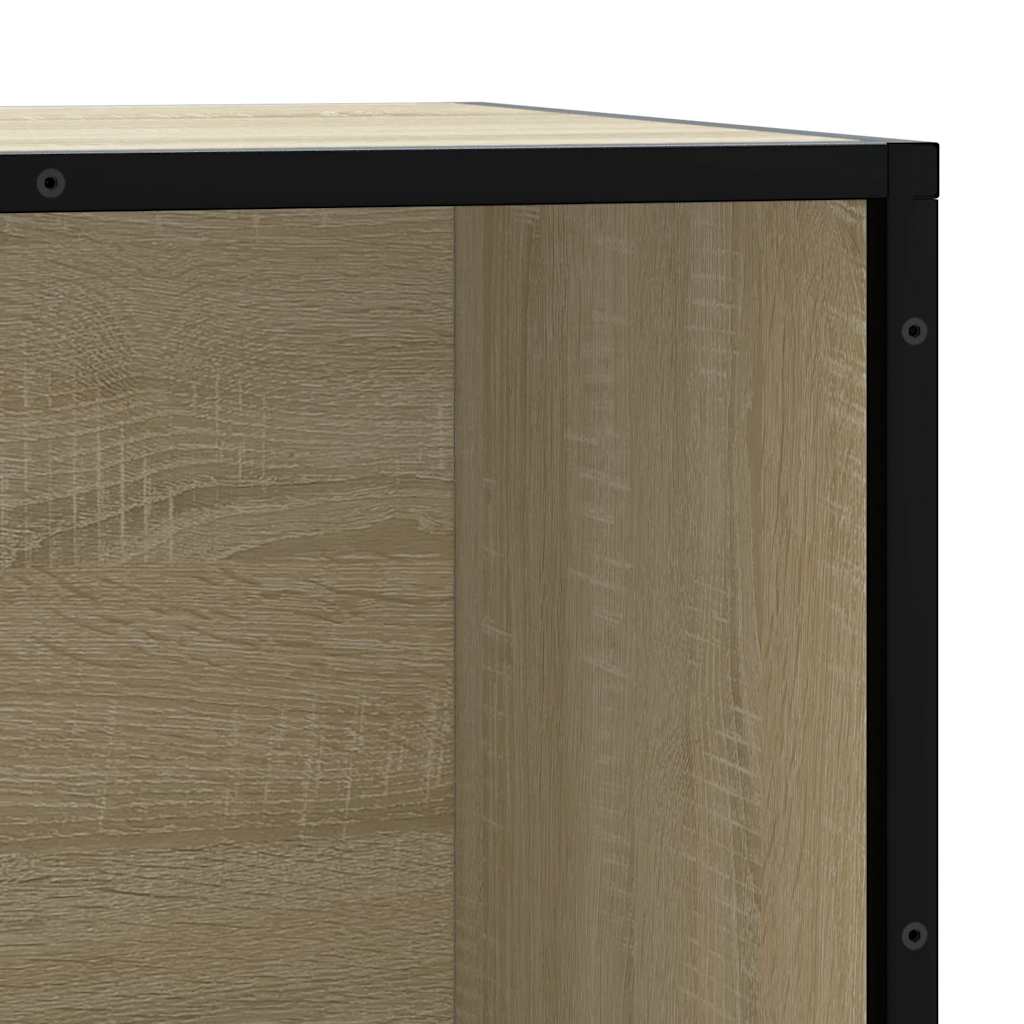 vidaXL Ławka na buty Sonoma Oak 80x40x53,5 cm Drewno klejone i metal