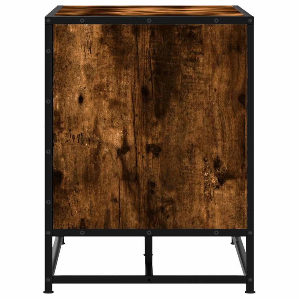 vidaXL Ławka na buty Dąb wędzony 80x40x53,5 cm Drewno klejone i metal