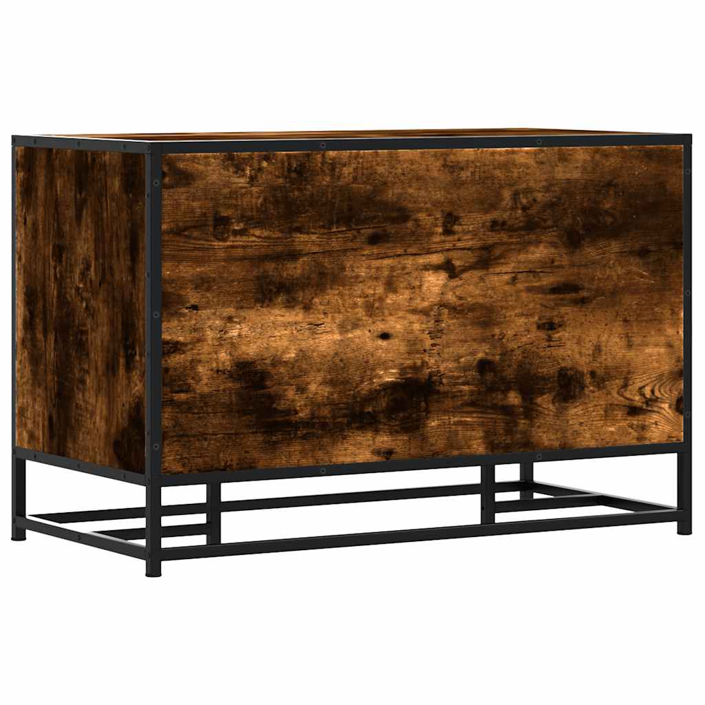 vidaXL Ławka na buty Dąb wędzony 80x40x53,5 cm Drewno klejone i metal