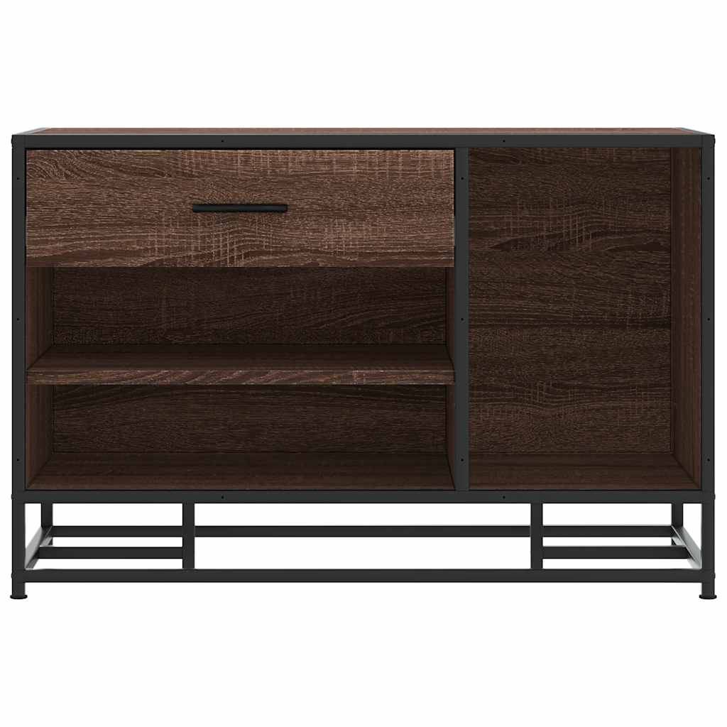 vidaXL Ławka na buty Brązowy Dąb 80x40x53,5 cm Drewno i metal