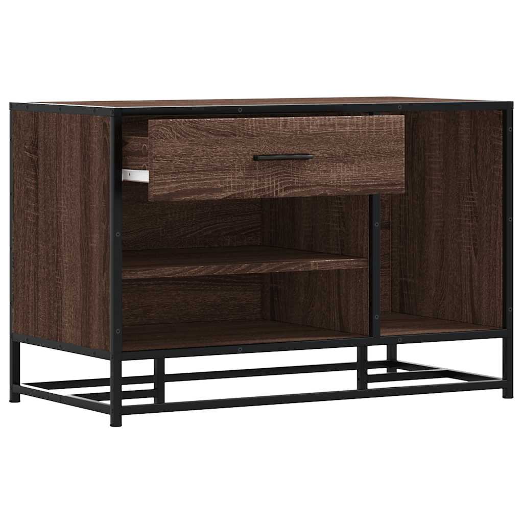 vidaXL Ławka na buty Brązowy Dąb 80x40x53,5 cm Drewno i metal