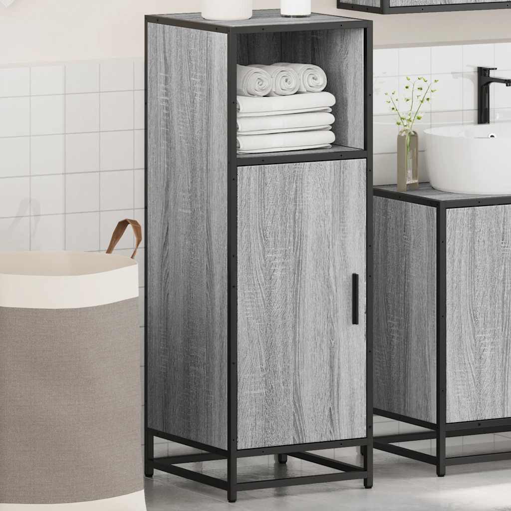 vidaXL Szafka łazienkowa Sonoma Szara 35x37,5x100 cm Drewno klejone