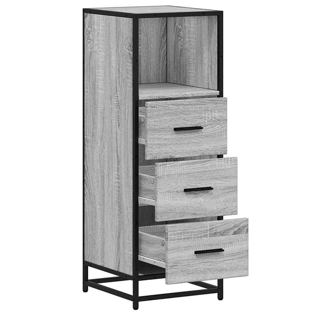 vidaXL Szafka łazienkowa Sonoma Szara 35x37,5x100 cm Drewno klejone