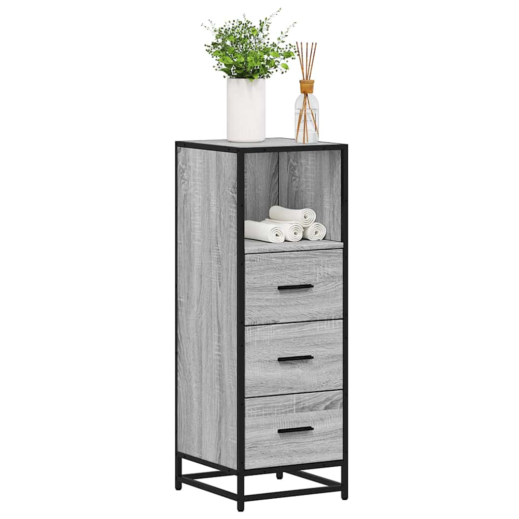 vidaXL Szafka łazienkowa Sonoma Szara 35x37,5x100 cm Drewno klejone