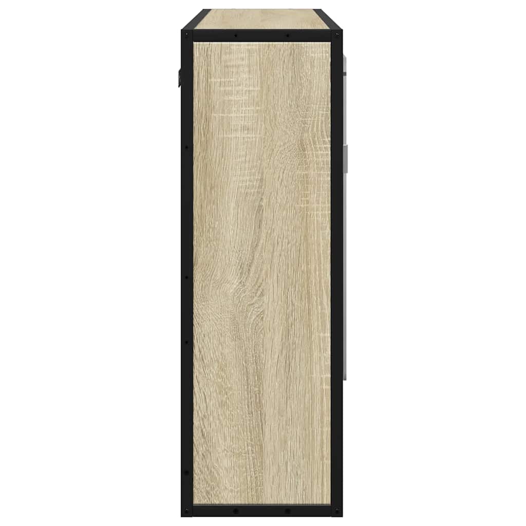 vidaXL Szafka łazienkowa z lustrem, dąb sonoma, 65x20x60 cm, drewno konstrukcyjne