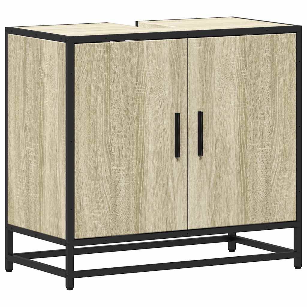 vidaXL Szafka pod umywalkę łazienkową Sonoma Oak 65x33x60 cm Drewno klejone