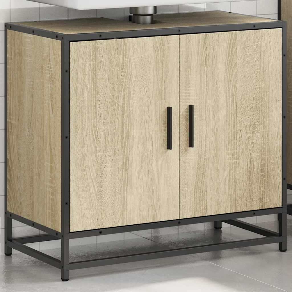 vidaXL Szafka pod umywalkę łazienkową Sonoma Oak 65x33x60 cm Drewno klejone