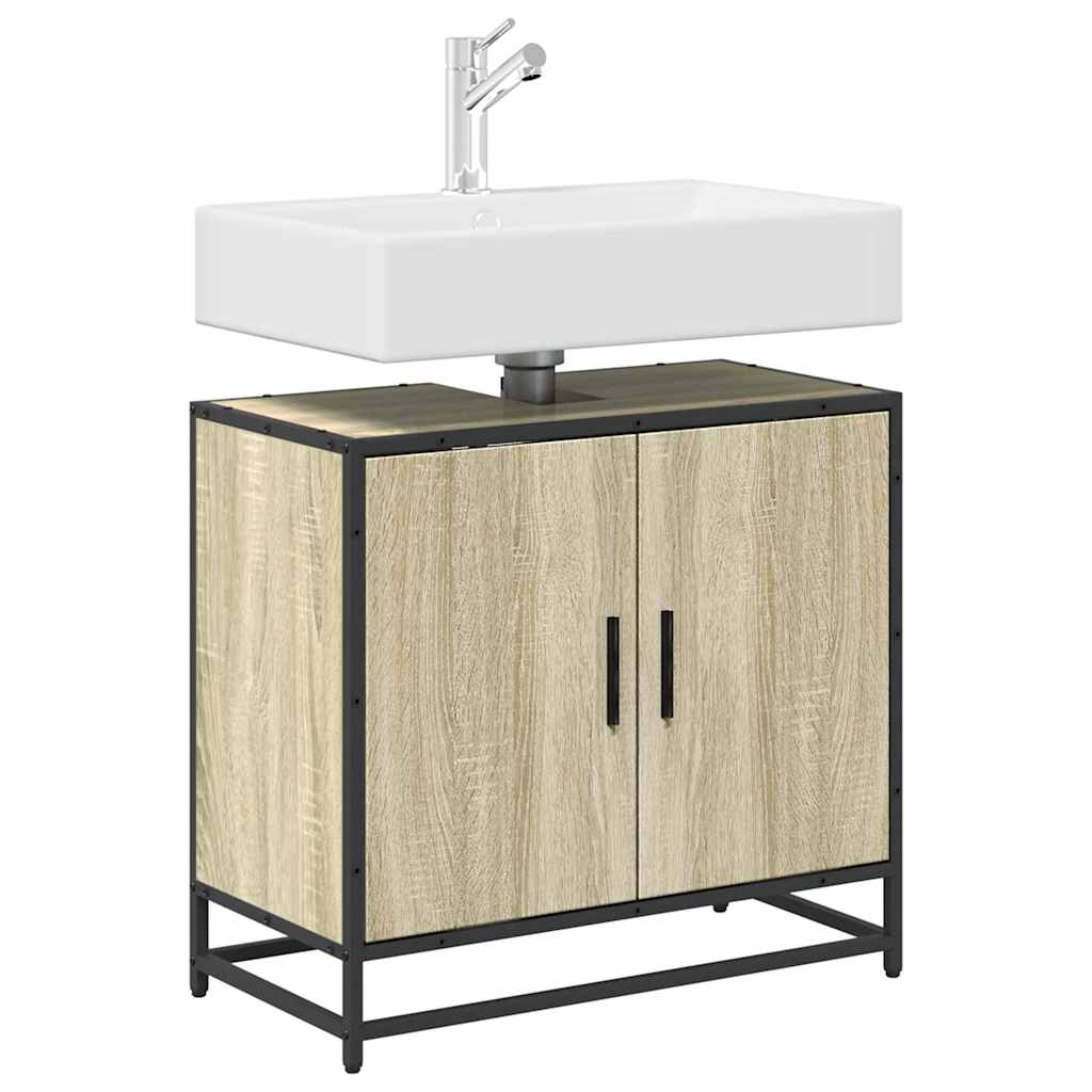 vidaXL Szafka pod umywalkę łazienkową Sonoma Oak 65x33x60 cm Drewno klejone