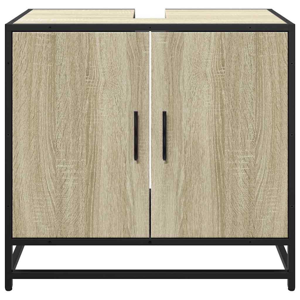 vidaXL Szafka pod umywalkę łazienkową Sonoma Oak 65x33x60 cm Drewno klejone