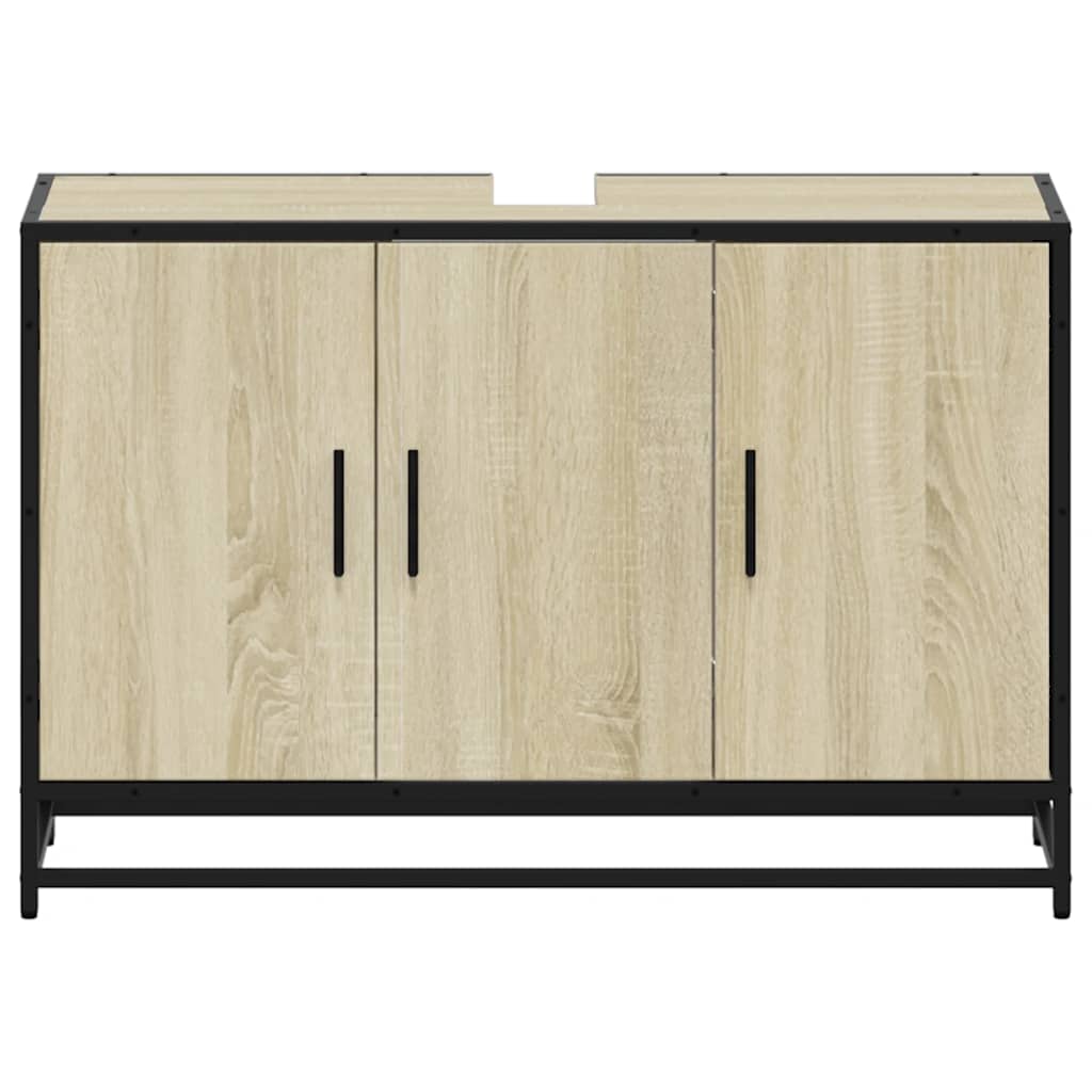 vidaXL Szafka pod umywalkę łazienkową Sonoma Oak 90x33x60 cm Drewno klejone