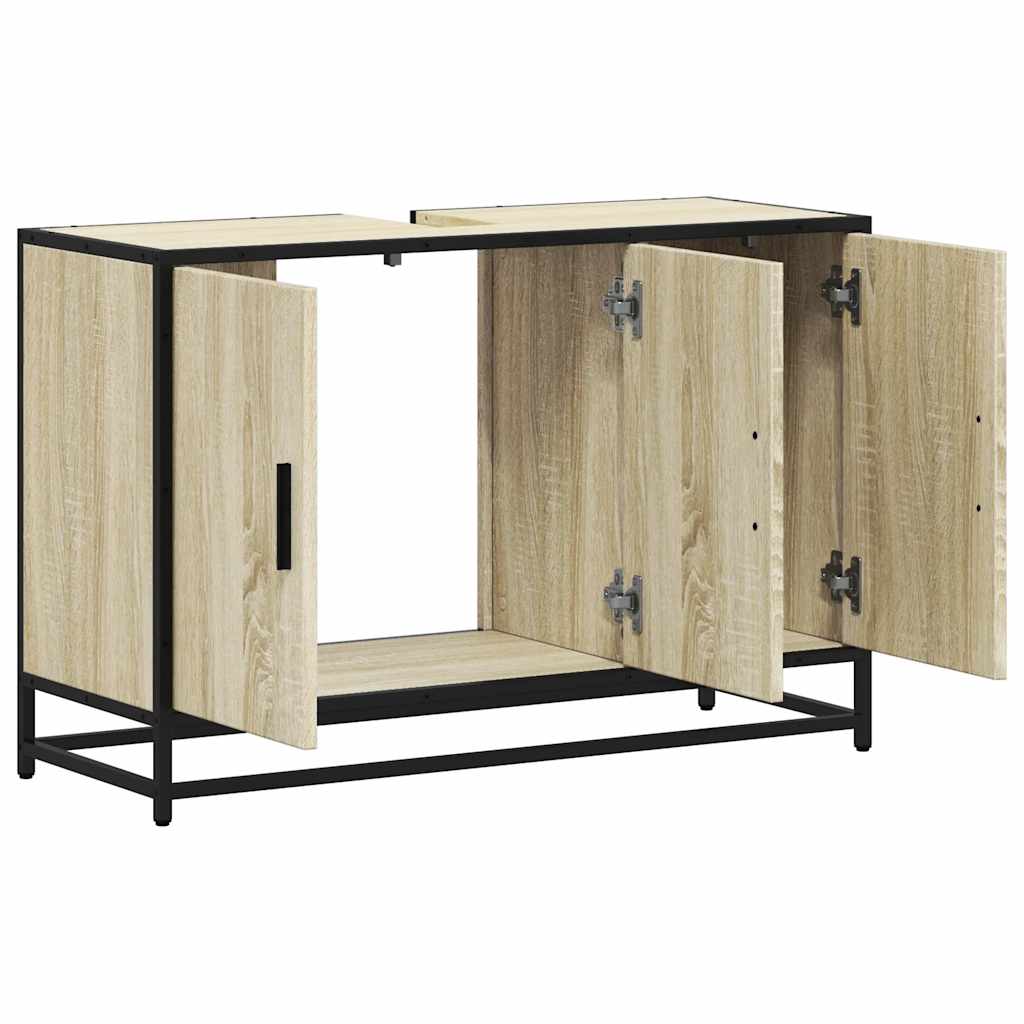 vidaXL Szafka pod umywalkę łazienkową Sonoma Oak 90x33x60 cm Drewno klejone
