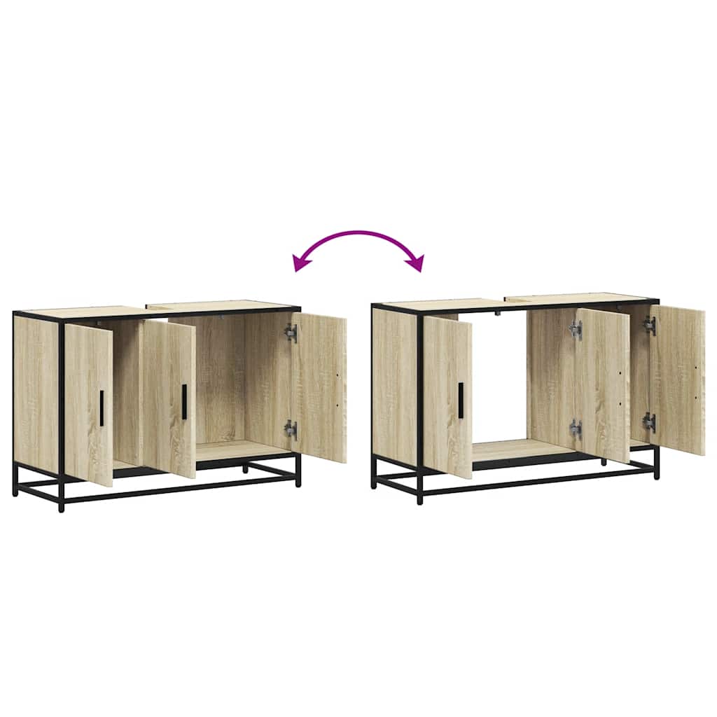 vidaXL Szafka pod umywalkę łazienkową Sonoma Oak 90x33x60 cm Drewno klejone