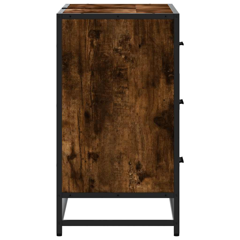 vidaXL Szafka pod umywalkę przydymiony dąb, 80x33x60 cm