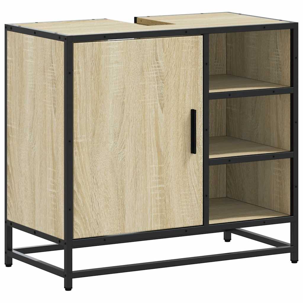 vidaXL Szafka pod umywalkę łazienkową Sonoma Oak 65x33x60 cm Drewno klejone