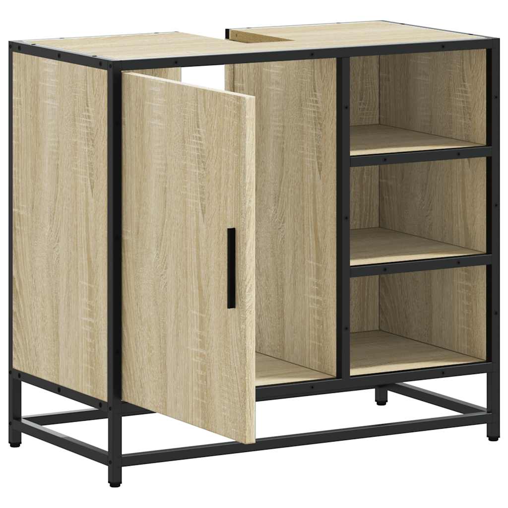 vidaXL Szafka pod umywalkę łazienkową Sonoma Oak 65x33x60 cm Drewno klejone