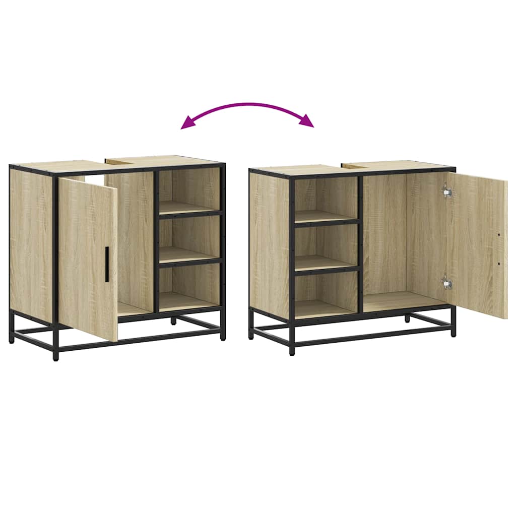 vidaXL Szafka pod umywalkę łazienkową Sonoma Oak 65x33x60 cm Drewno klejone