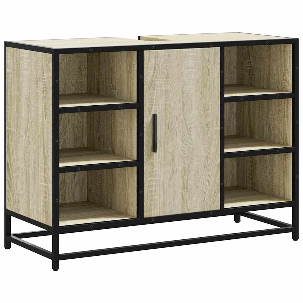 vidaXL Szafka pod umywalkę łazienkową Sonoma Oak 80x33x60 cm Drewno klejone