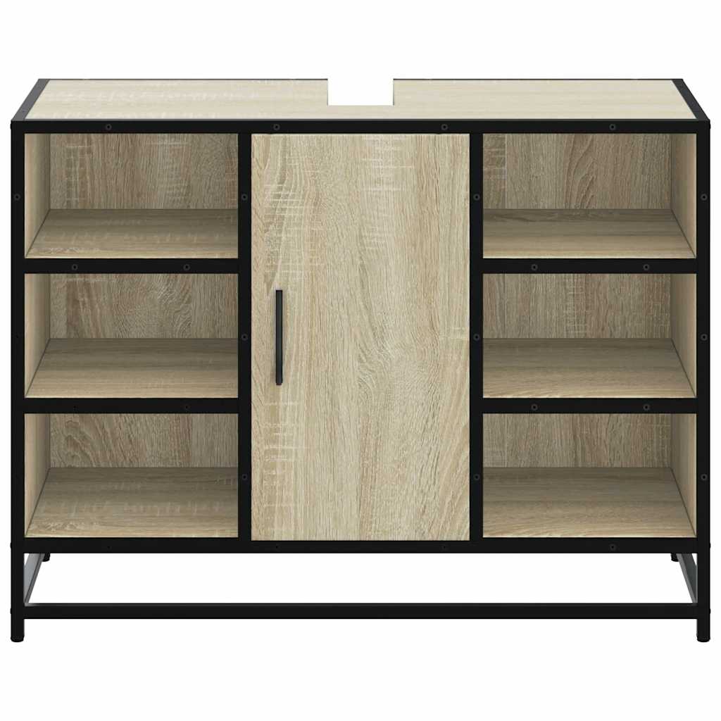 vidaXL Szafka pod umywalkę łazienkową Sonoma Oak 80x33x60 cm Drewno klejone