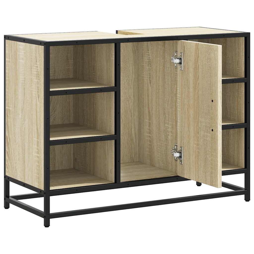 vidaXL Szafka pod umywalkę łazienkową Sonoma Oak 80x33x60 cm Drewno klejone