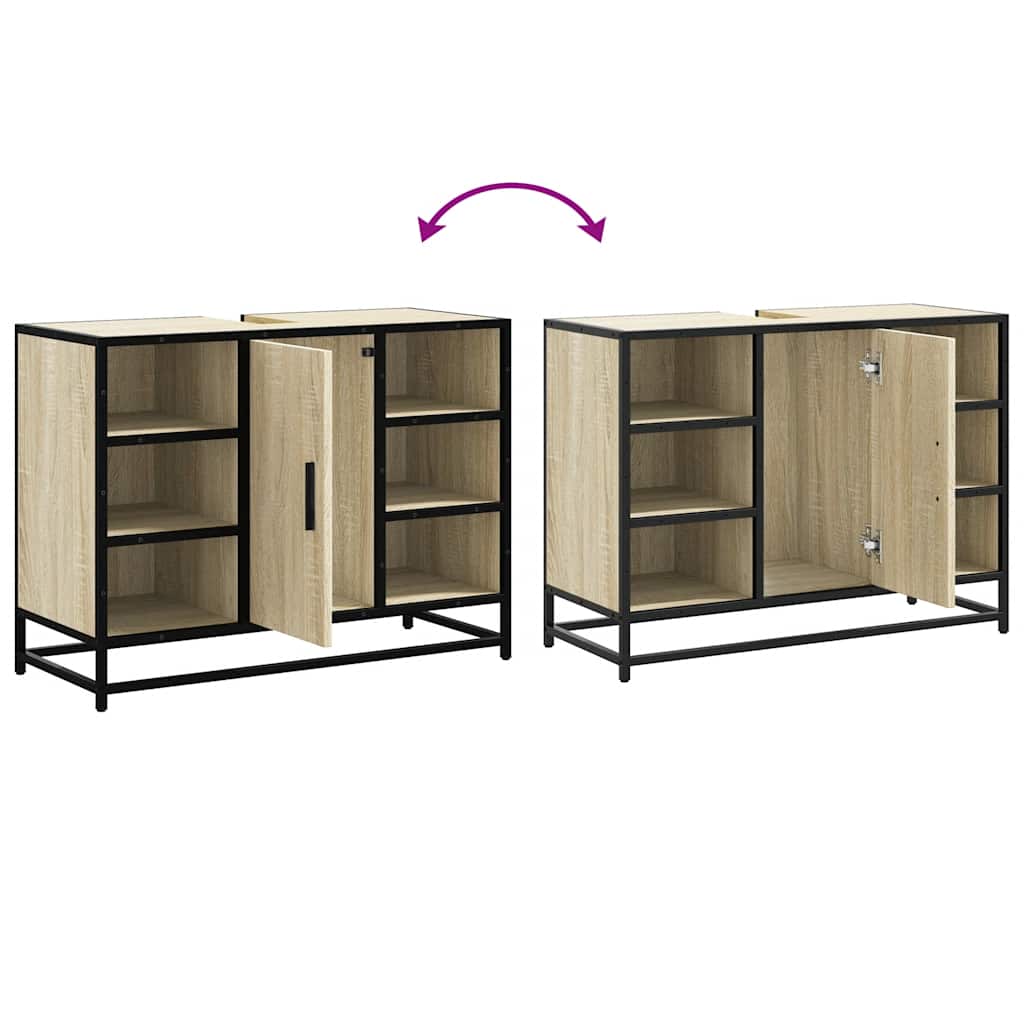 vidaXL Szafka pod umywalkę łazienkową Sonoma Oak 80x33x60 cm Drewno klejone