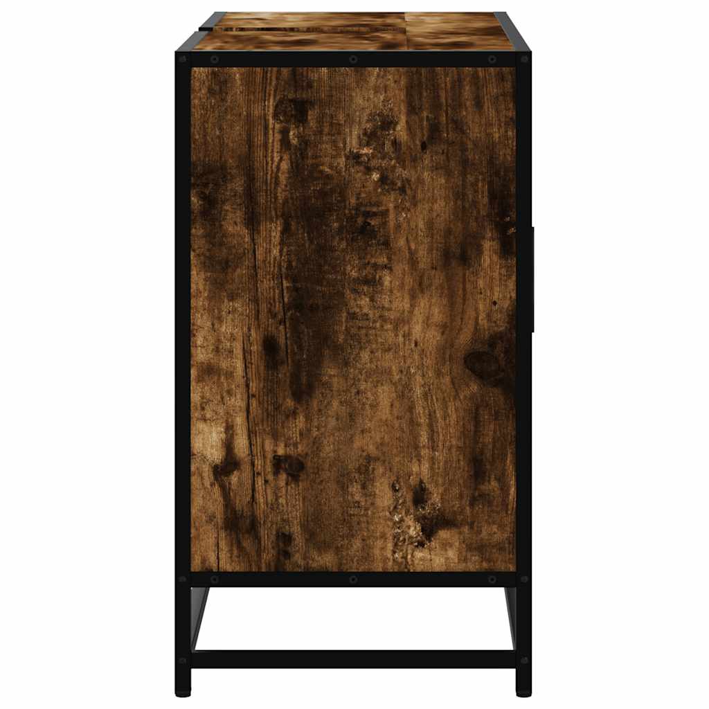 vidaXL Szafka pod umywalkę przydymiony dąb, 80x33x60 cm
