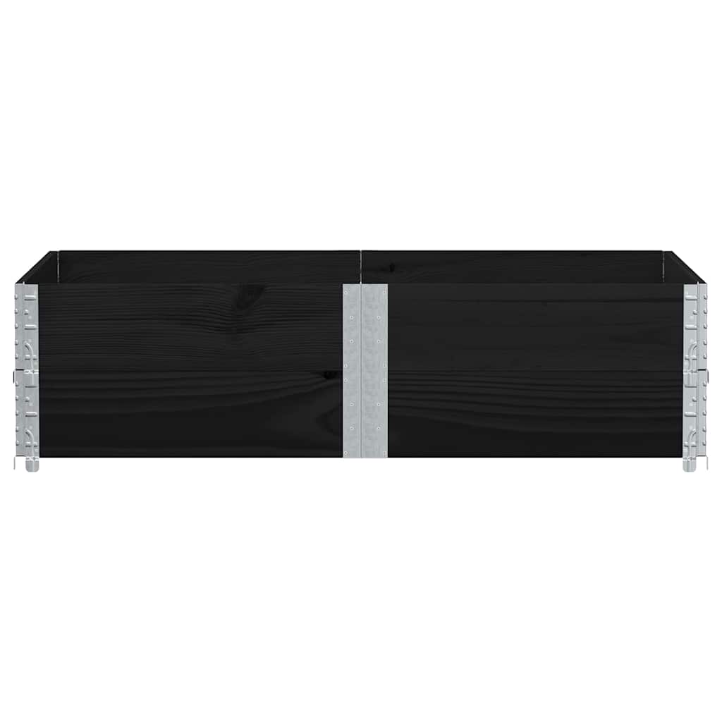 vidaXL Donica ogrodowa, czarna, 150x100 cm, lite drewno sosnowe