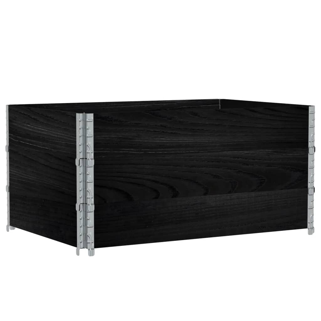 vidaXL Donica ogrodowa, czarna, 120x80 cm, lite drewno sosnowe