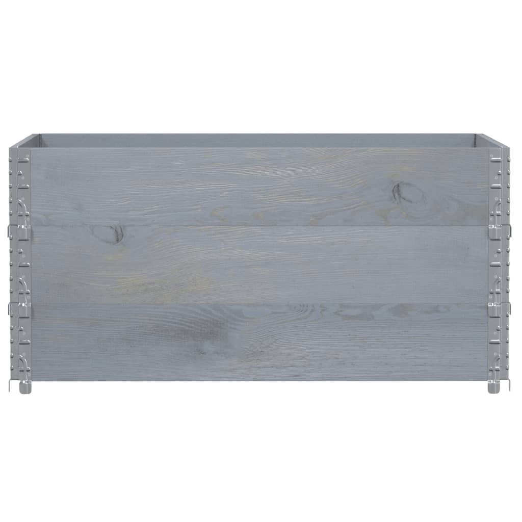 vidaXL Donica ogrodowa, szara, 120x80 cm, lite drewno sosnowe