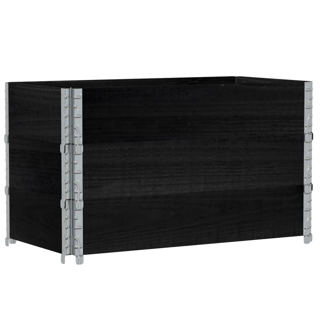 vidaXL Donica ogrodowa, czarna 100x50 cm, lite drewno sosnowe